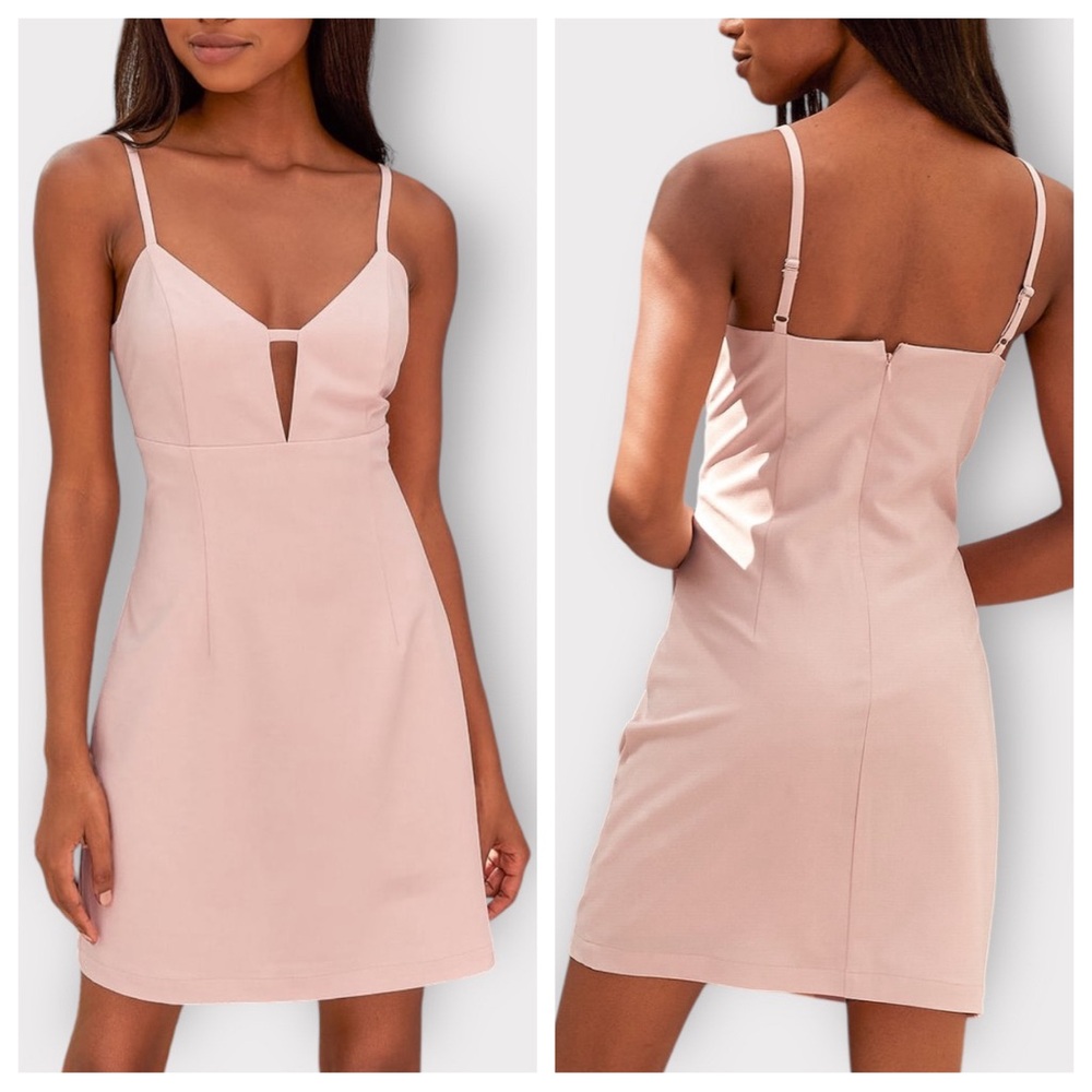Lulu’s Sultry Moments Pink Mini Dress Small